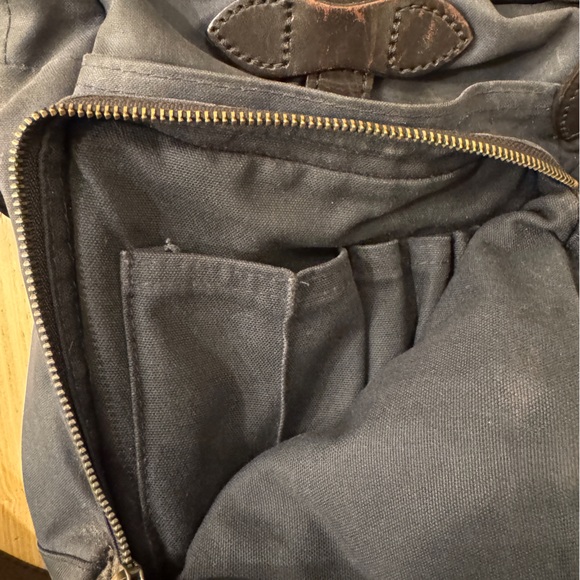 Filson 24hr Briefcase - Navy Tin Cloth, bridle leather strap - Picture 7 of 10